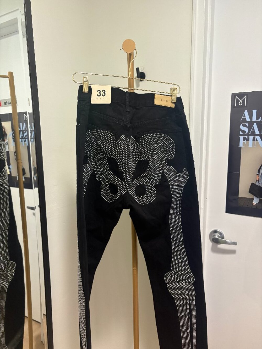 MNML Black studded jeans size 33
